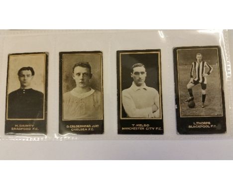 SMITH, Footballers (1912), titled, light (11) & dark blue, creased (11) & scuffing to some black edges, P to G, 29