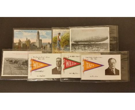 U.S.A., postcard selection, inc. Presidential Election (Wilson (2 diff) & Taft); Auburn Post Card Mfg. Co. Canadian War Prepa