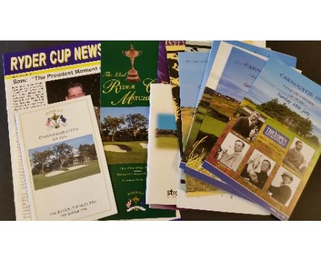 GOLF, selection, inc. Ryder Cup, 2002 programme, 1999 guidebook 2004 scorecard (unused); The Open Orders of Play (9), 1971 (2