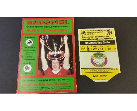 FOOTBALL, 1979 European Cup Final, programme & ticket, Nottingham Forest & Malmo, VG to EX, 2