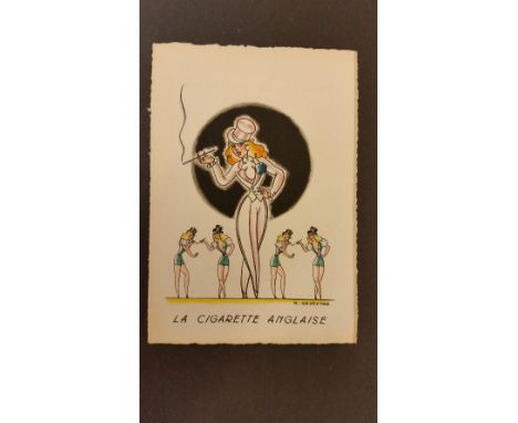 TOBACCO, advert postcard, La Cigarette Anglaise, pub. by Barre & Dayez, No. 1408-K, artwork by R. Genestre, VG