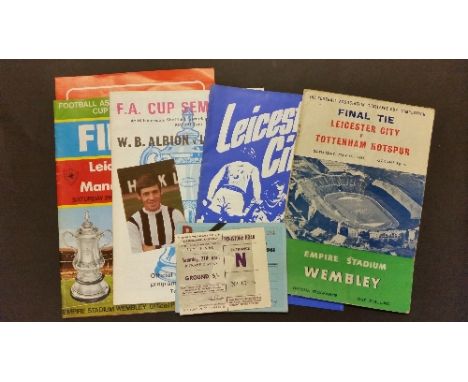 FOOTBALL, Leicester City selection, inc. programmes, FAC Finals, 1961 (with ballot ticket), 1969 Semi & Final (with songsheet