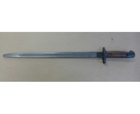A 1907 pattern drill practice bayonet, manufactured March 1916 by Wilkinson