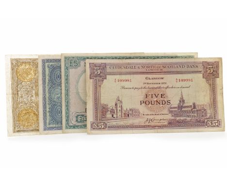 THE BRITISH LINEN BANK £5 FIVE POUNDS NOTE DATED 3RD JUNE 1959serial no. W11 011369, with printed signature of the General Ma
