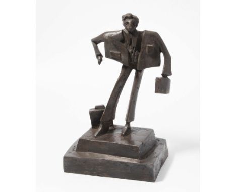 Metzler, Kurt Laurenz(St.Gallen 1941)"Unterwegs". 1996. Bronze. 36/200. Auf der Bronze monogrammiert, datiert und nummeriert.