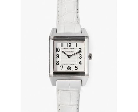 Jaeger LeCoultre "Reverso Squadra", um 2021Ref. Q7048420. Edelstahl-Gehäuse Nr. 2606075, 29x41 mm. Sichtboden auf Automatik C