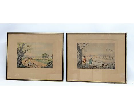 A pair of Early - Mid 19th century aquaprints, drawn and engraved by Robert Havell Jr. Titled 'Partridge Shooting near Windso