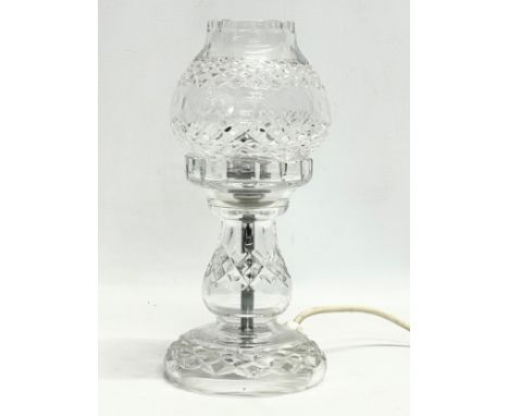 A Waterford Crystal table lamp with a Tyrone Crystal shade. 26.5cm