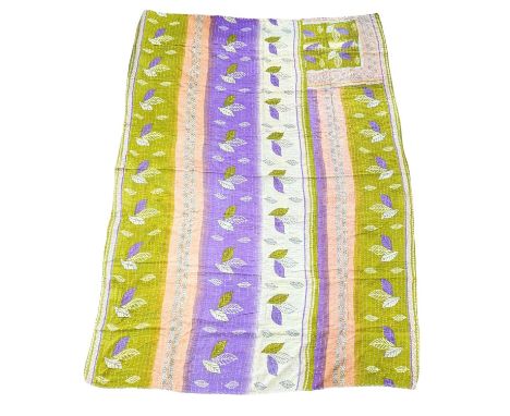 A large vintage throw made from Indian Saree. 138.5x218cm 