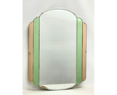 A 1920’s Art Deco stain glass mirror. 51x71cm