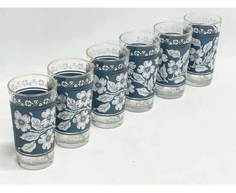 A set of 6 vintage Hazel Atlas drinking glasses. 1960’s-1970’s. 13cm 