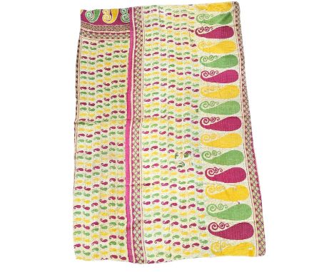 A large vintage throw made from Indian Saree. 134x220cm 