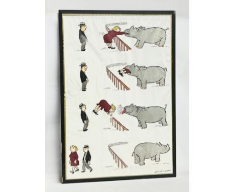 A large vintage cartoon print by Loriot. 70.5x101.5cm 