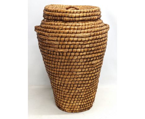 A vintage 'Alibaba' linen basket. 70cm 