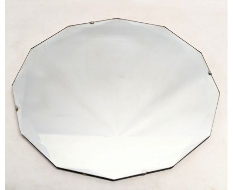 A 1930s Art Deco bevelled mirror. 53cm 