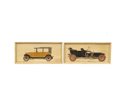 A pair of vintage car prints. 49x22.5cm 
