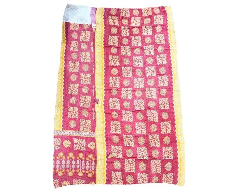 A large vintage throw made from Indian Saree. 132x216cm 