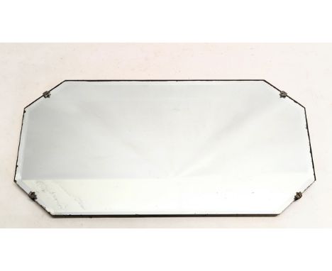 A 1930s Art Deco bevelled mirror. 61x36cm 