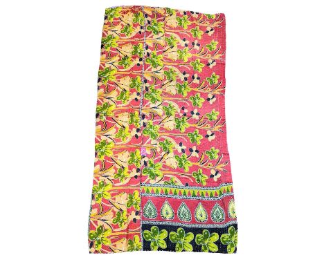 A large vintage throw made from Indian Saree. 121x217cm 