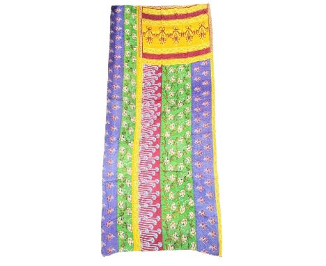 A large vintage throw made from Indian Saree. 130.5x217cm 