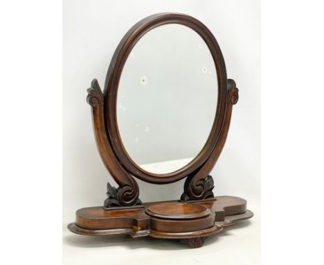 A Victorian mahogany tabletop dressing mirror. 61x24x64cm 