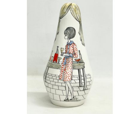 A signed 1950’s vintage pottery table lamp. 26cm 
