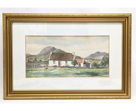 A framed R. Munn watercolour painting, 1935. 57x38.5cm with frame, 38x19.5cm without frame 