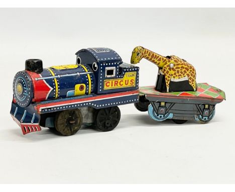 A vintage tinplate Circus Train. Daiya, Japan. 18cm 