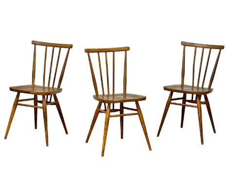 A set of 3 Ercol model 391 Mid Century kitchen chairs. 
