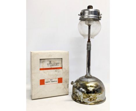 A tall vintage Tilley lamp with a quantity of Tilley "Happy" Mantles. 45cm 
