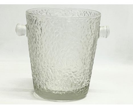 A vintage Frosted Glass ice bucket. 1950’s-1960’s. Possibly Swedish or Danish. 25x22cm 