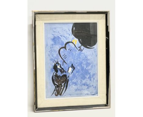 A rare lithograph by Marc Chagall ‘Moses Receives The Tablets of Law’ 38/200. 36x46cm 