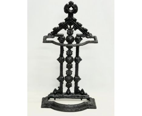 A Victorian cast iron umbrella stick stand. 37x70cm 