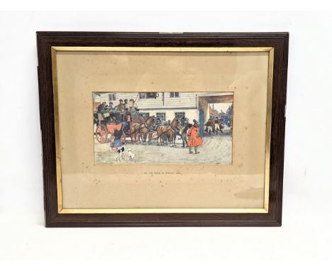 A late 19th century print by Albert Ludovici Jr. Titled "The Pickwickians On The Road To Dingley Dell." 51.5x41.5cm 
