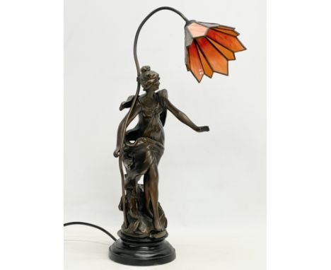 A vintage Aug Moreau style table lamp. 52cm 