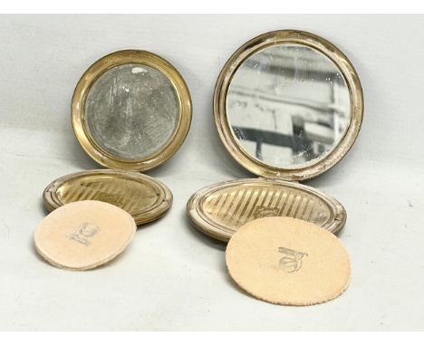2 vintage Stratton brass and enamel compacts. 10cm 
