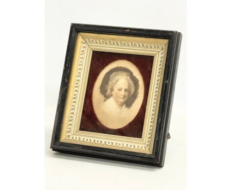 A late 19th century shadow box print of a Georgian lady. 17x20cm 