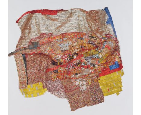 ANATSUI, EL1944 Anyako/GhanaTitel: Diaspora (für Parkett 90). Datierung: 2012. Technik: Archival Print auf Baumwollstoff, han