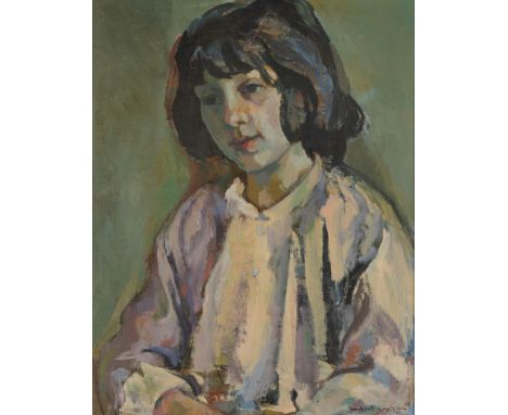 Herbert Coetzee (South African 1921 - 2008) PORTRAIT WITH GREEN BACKGROUNDsigned and dated 67oil on board67 by 44,5cmPROVENAN