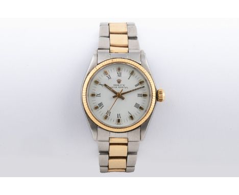 Reference number 6917, automatic, the circular white dial with black Roman numerals and gilt square markers, outer calibrated