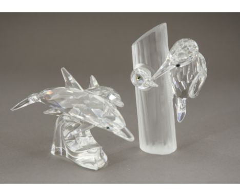 Two Swarovski figures,  the first the Woodpeckers First Collectors Annual Edition 1988 "Sharing - The Woodpeckers", with plaq