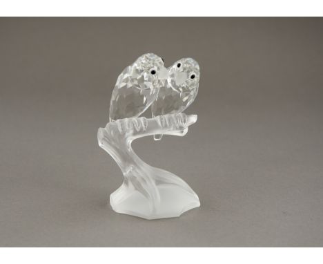 A Swarovski First Collectors Annual Edition 1987 Model "Togetherness" - The Lovebirds,  with plaque, with printed SCS certifi