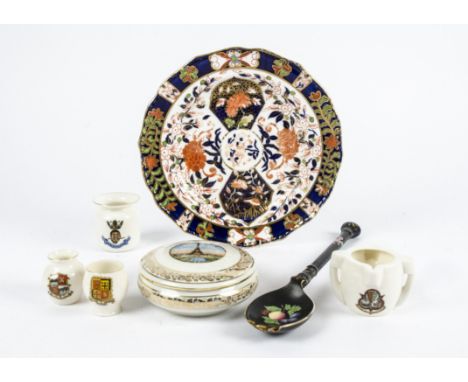 C1886 a Derby plate in the impair palette,  the centre in the aesthetic taste with birds perching on branches, chrysanthemums
