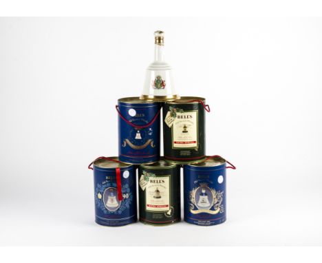 Six Bells Old Scotch Whiskey ceramic bells of interest to breweriana collectors produced by Wade England,  five housed in the