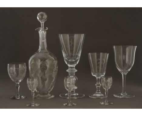 A 'Royal Household' commemorative glass presented to staff of Buckingham Palace,  height 22cm, together with another presenta