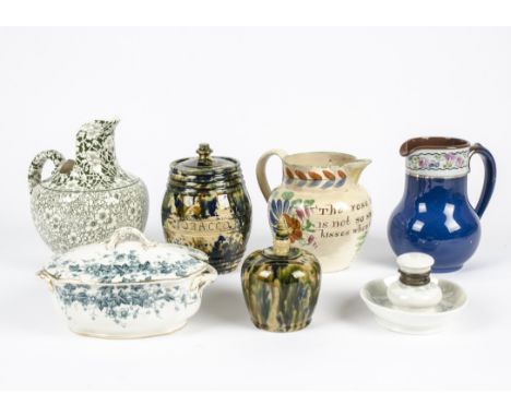 A collection of European ceramics, including a WWI transfer printed plaque featuring 'General Hector Macdonald CB', length 21