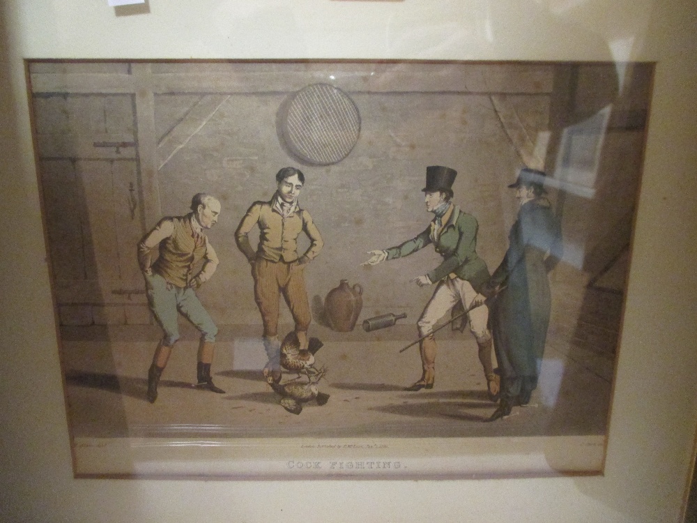 Lionel Edwards signed print, Dunmow engraving, cockfighting prints and