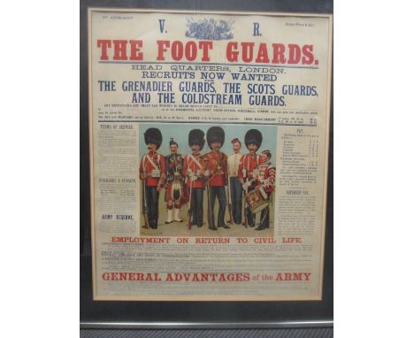 A large poster for the 'The Foot Guards', 73 x 60cm  