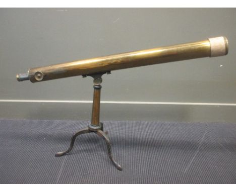 Broadhurst Clarkson &amp; Co, a brass star gazer telescope, cased  