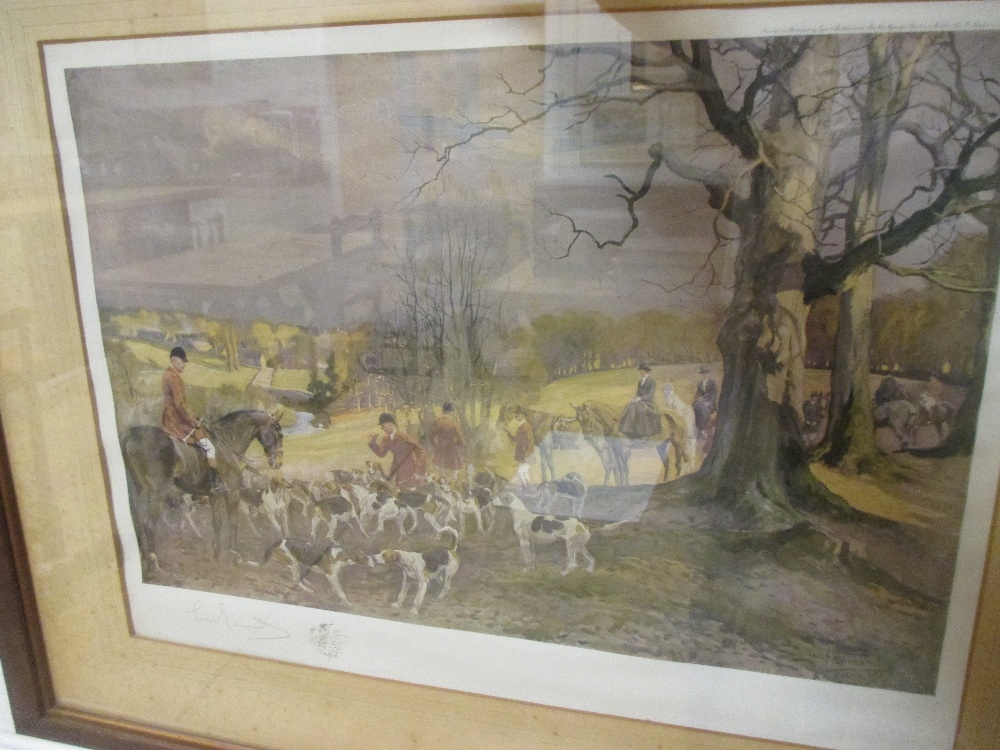 Lionel Edwards signed print, Dunmow engraving, cockfighting prints and